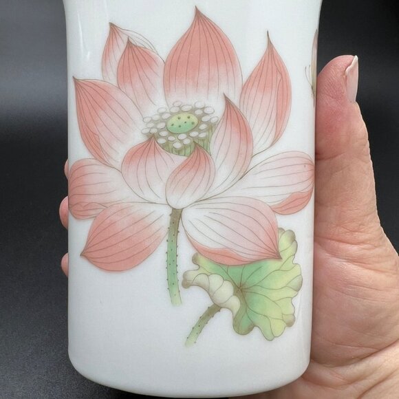 Takahashi Medley San Francisco Water Lily Butterfly Oval Bud Vase Vintage - Picture 4 of 12